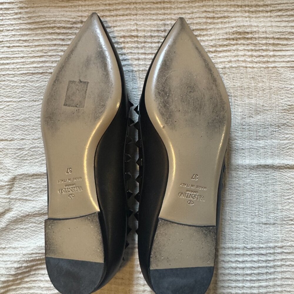 Valentino Garavani Rockstud Noir Ballet Flats Black Size 37- US 7 - Picture 6 of 8